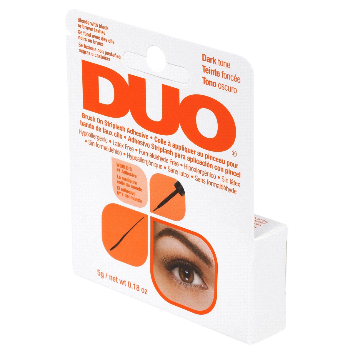 slide 5 of 13, DUO Brush on Striplash Adhesive - Dark Tone, 1 ct