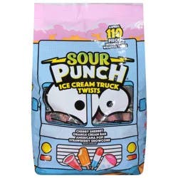 Sour Punch Ice Cream Truck Twists, 3" Individually Wrapped Candy, 24.5oz