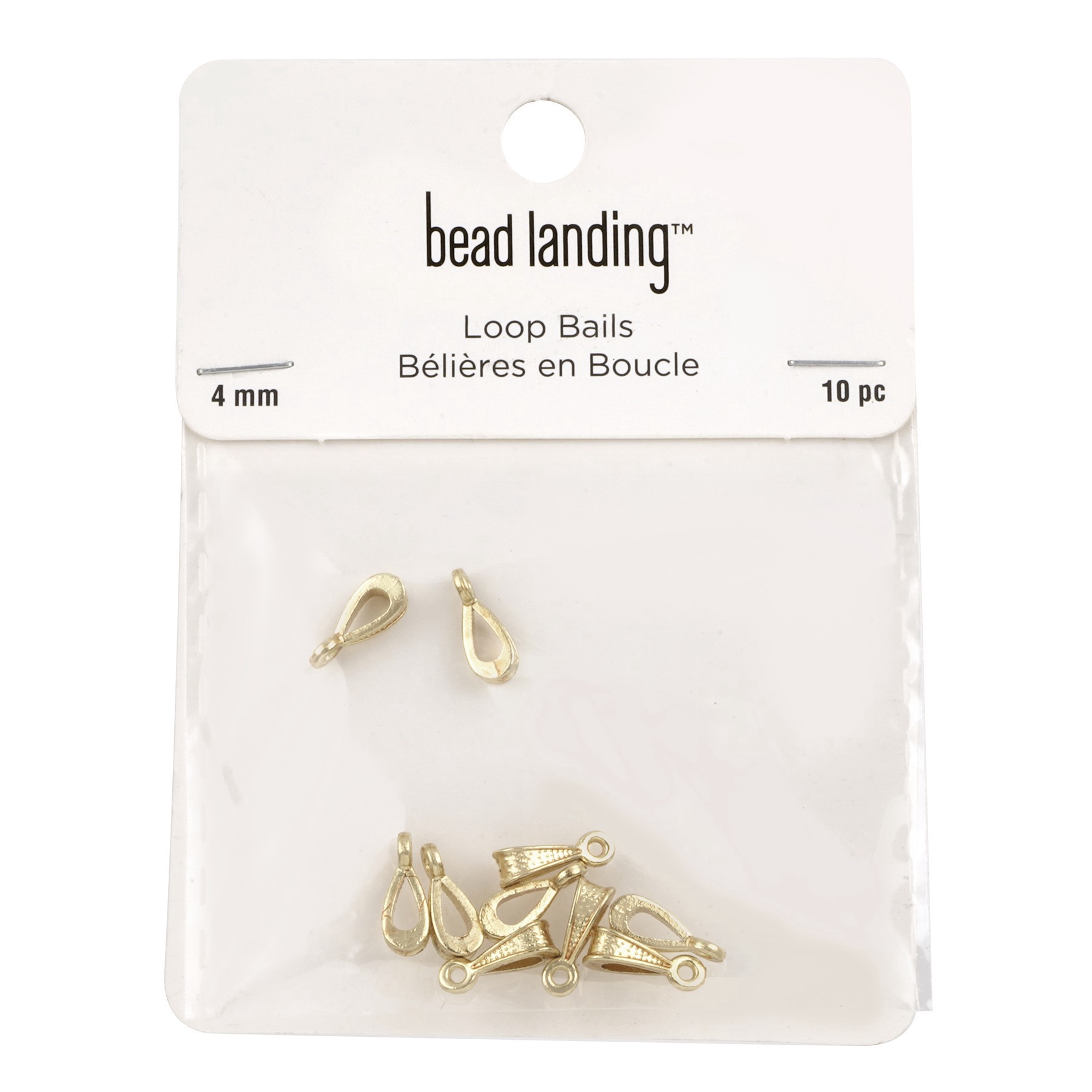 slide 2 of 2, 4mm Loop Bails Findings, 10ct. By Bead Landing, 4 mm