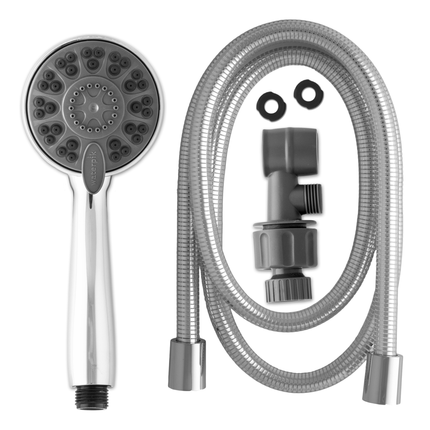 slide 2 of 8, Waterpik EcoFlow Hand Held Shower Head 4-mode Chrome- Waterpik, 1 ct
