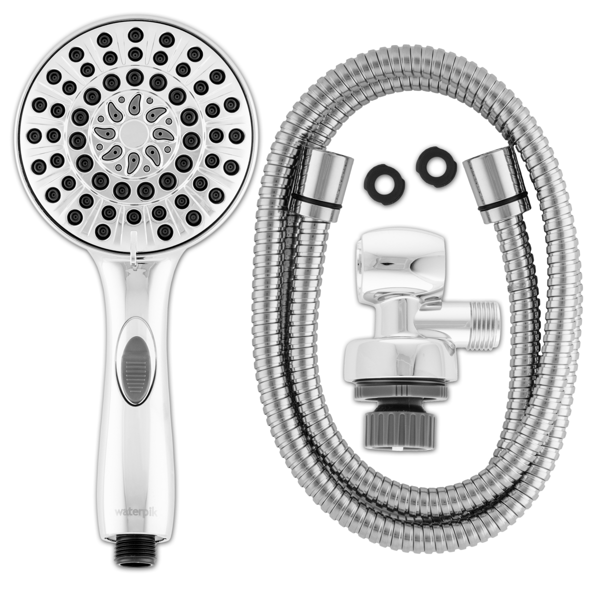 slide 5 of 8, Waterpik 8ft Easy Reach Hose Hand Held Shower Head Chrome - Waterpik, 8 ft