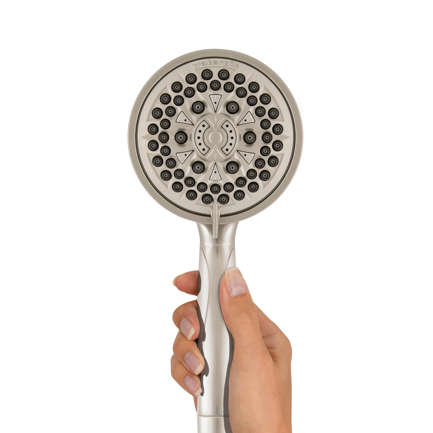 slide 2 of 8, Waterpik 7 Mode Power Pulse Hand Held Single Shower Head Brushed Nickel - Waterpik, 1 ct