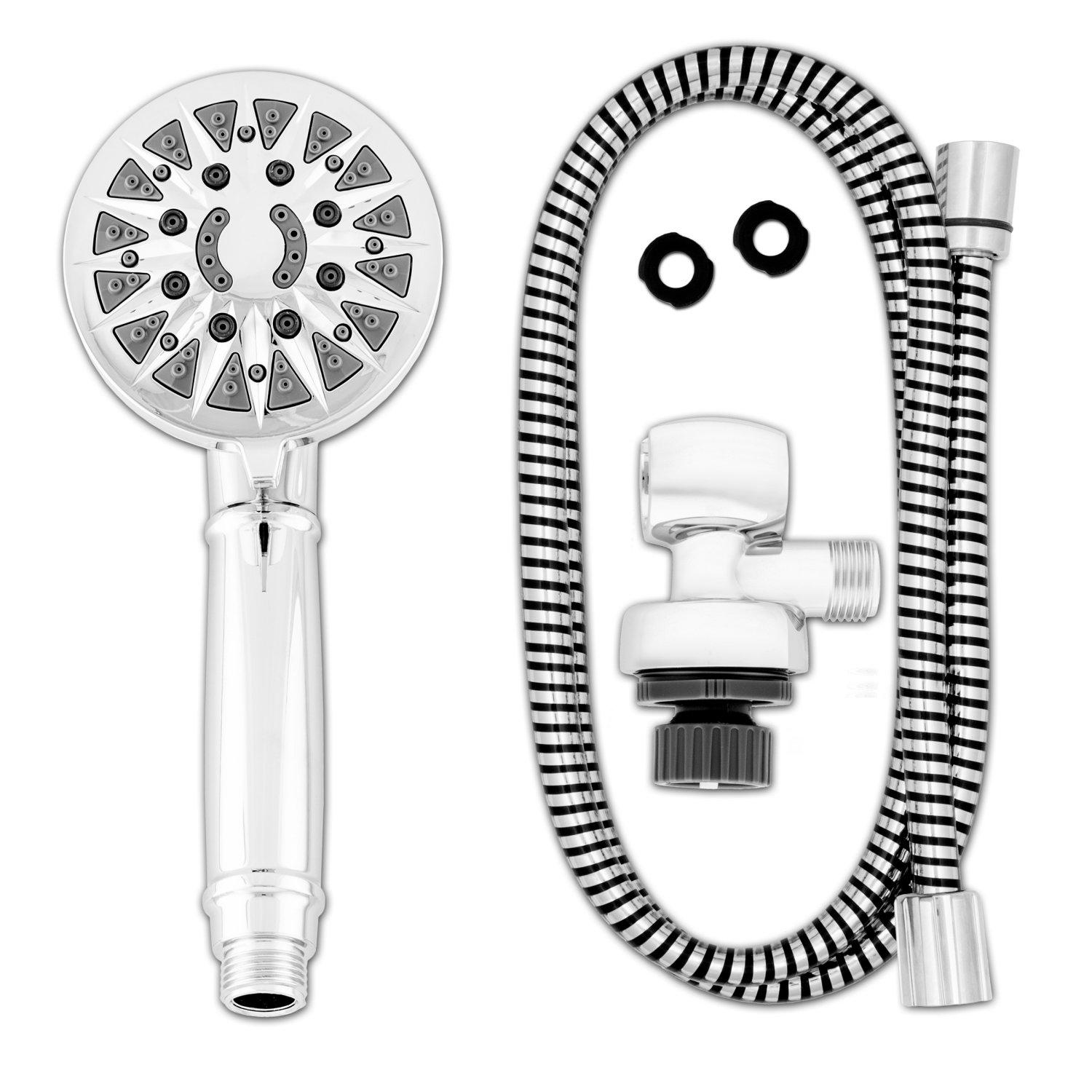 slide 2 of 8, Waterpik Powerpulse 6-Mode Hand Held Shower Head Xss-643e, Chrome, 1 ct