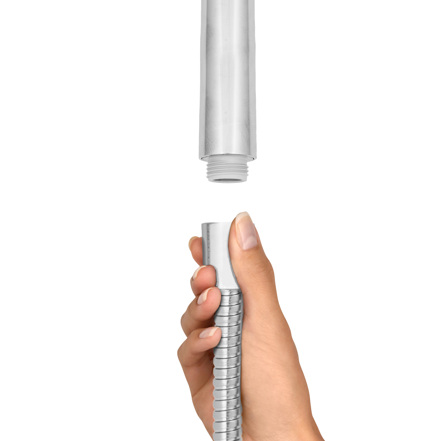 slide 2 of 8, Waterpik Extra-Long Metal Shower Hose, Chrome, 8 ft