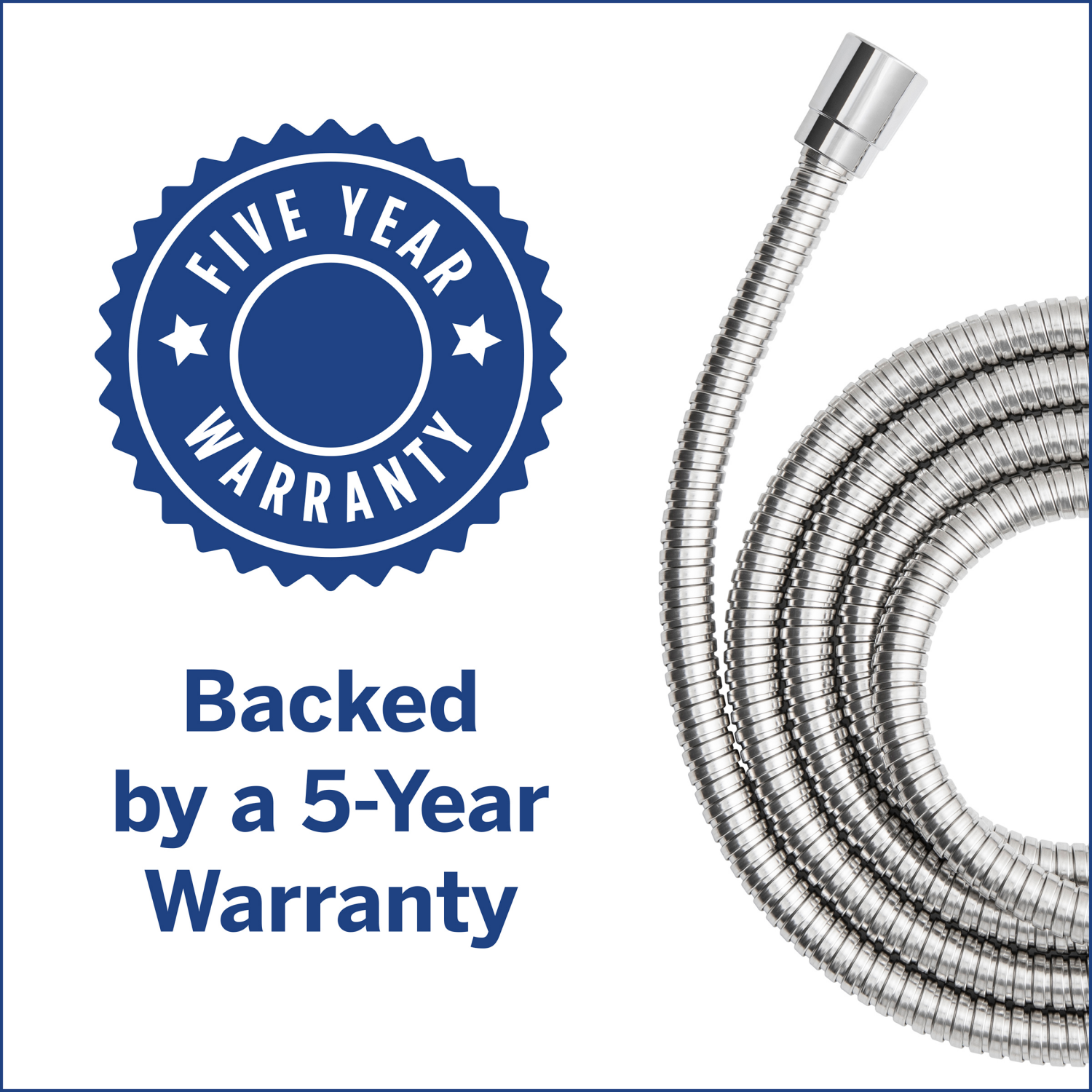 slide 5 of 5, Waterpik Extra-Long Metal Shower Hose, Chrome, 8 ft