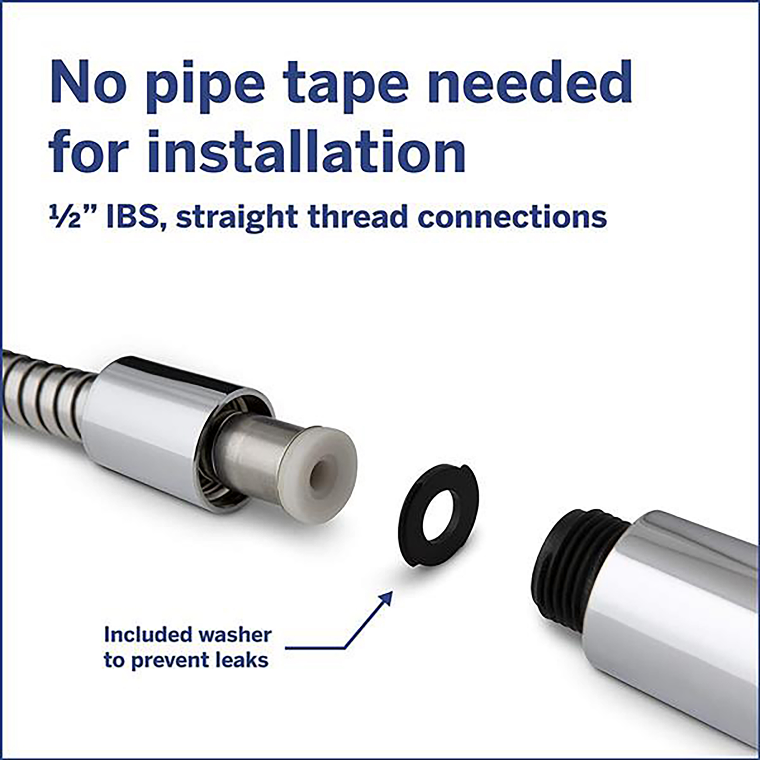 slide 7 of 8, Waterpik Extra-Long Metal Shower Hose, Chrome, 8 ft