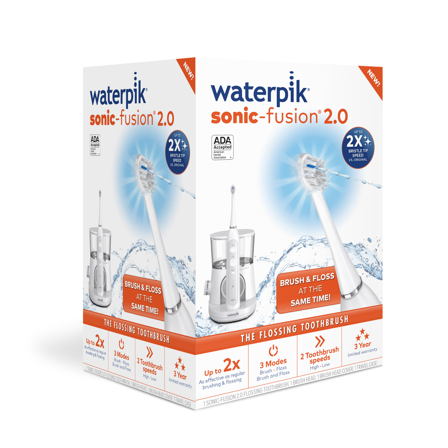 slide 3 of 8, Waterpik Water Flosser Sonic-Fusion Flossing Toothbrush Kit, 1 ct