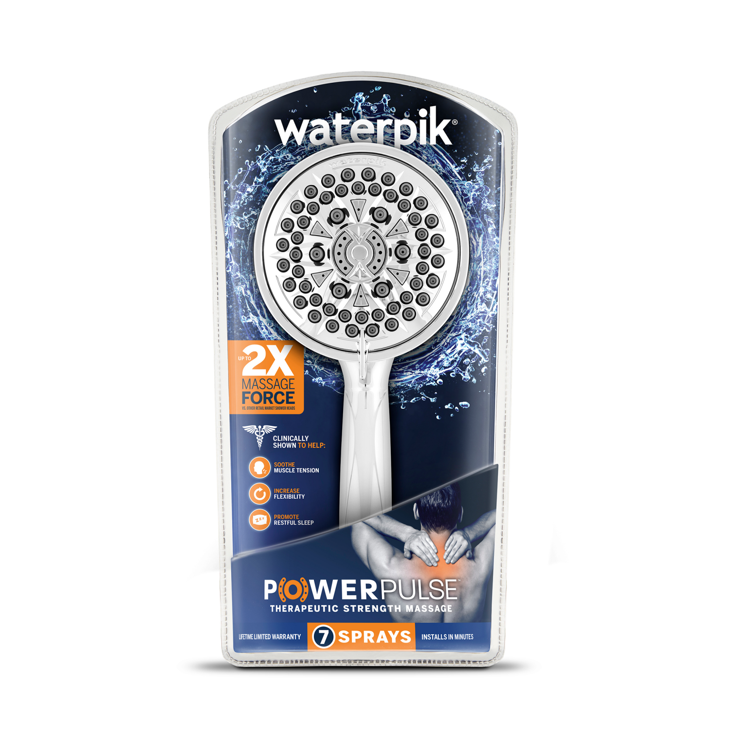 slide 3 of 8, Waterpik PowerPulse Massage 7-Mode Hand Held Shower Head XFT-763ME, Chrome, 1 ct