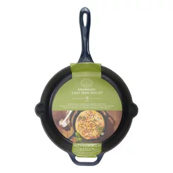 Dash Of That 12 Inch Enameled Cast Iron Skillet - Blue