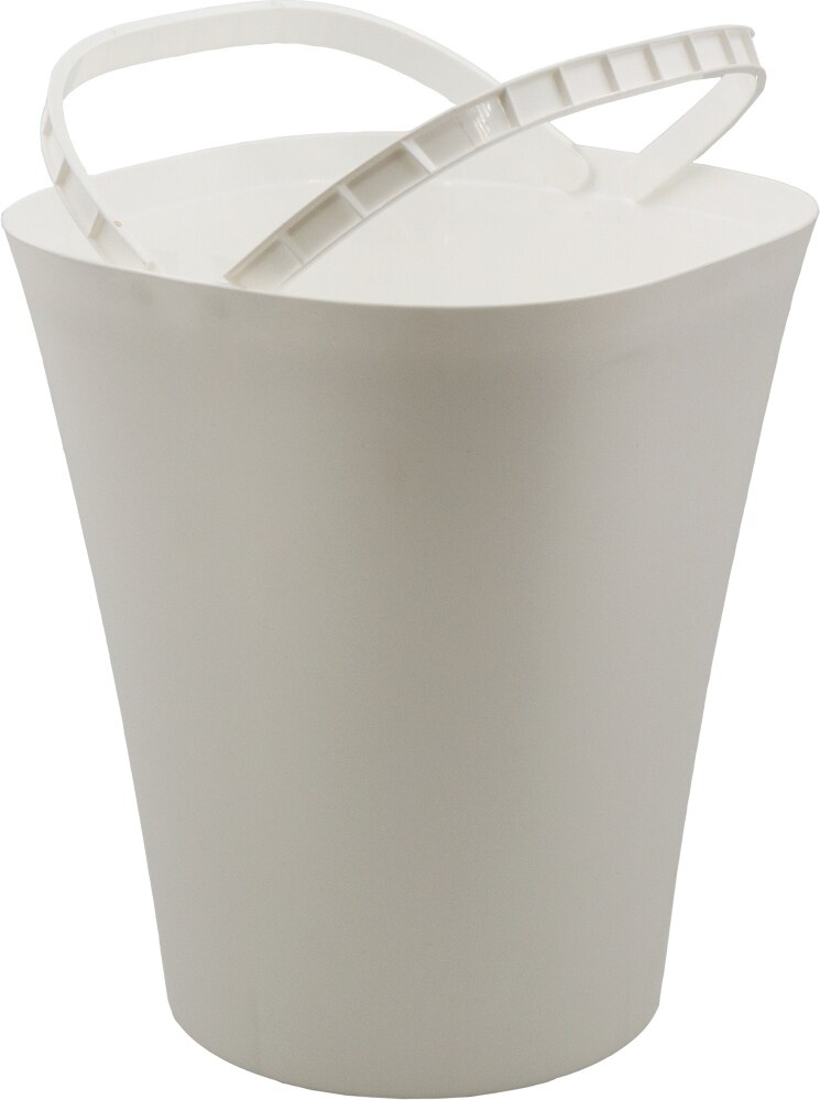 slide 1 of 1, Glad Deco Waste Bin With Bag Ring - White, 8.5 liter