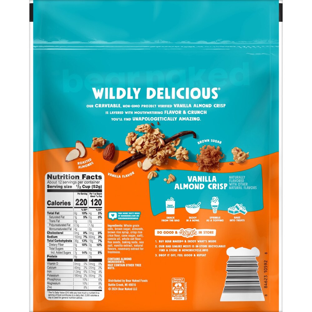 slide 6 of 6, Bear Naked Vanilla Almond Granola, 22 oz