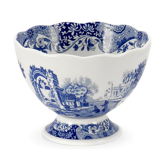 slide 1 of 1, Spode Blue Italian Footed Bowl, 1 ct