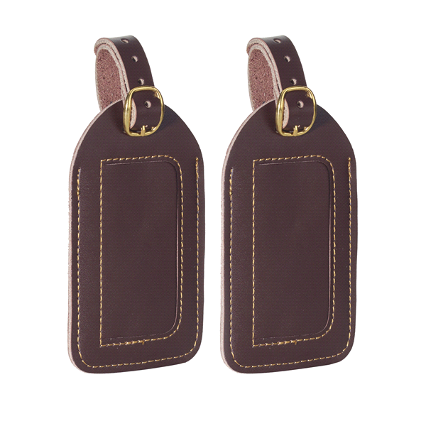 slide 1 of 1, Travel Smart TravelSmart Leather Luggage Tags - Brown, 2 ct