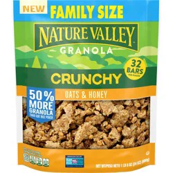 Nature Valley Crunchy Granola, Oats and Honey, Resealable Snack Pouch, Family Size, 24 oz