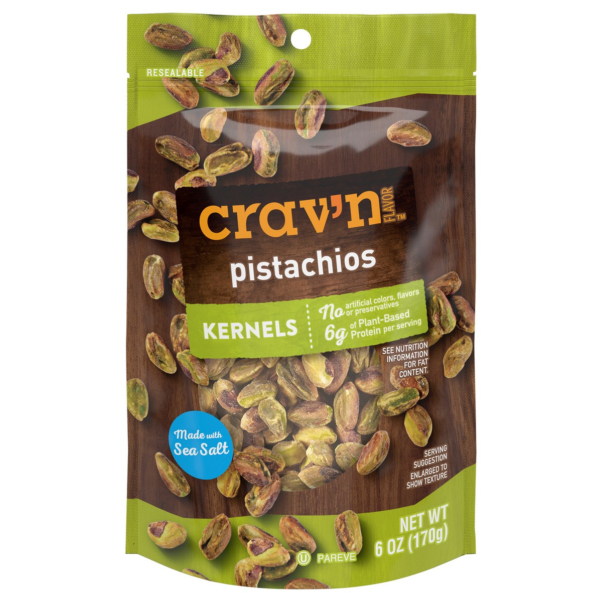 slide 2 of 4, Crav'n Flavor Kernels Pistachios 6 oz, 6 oz