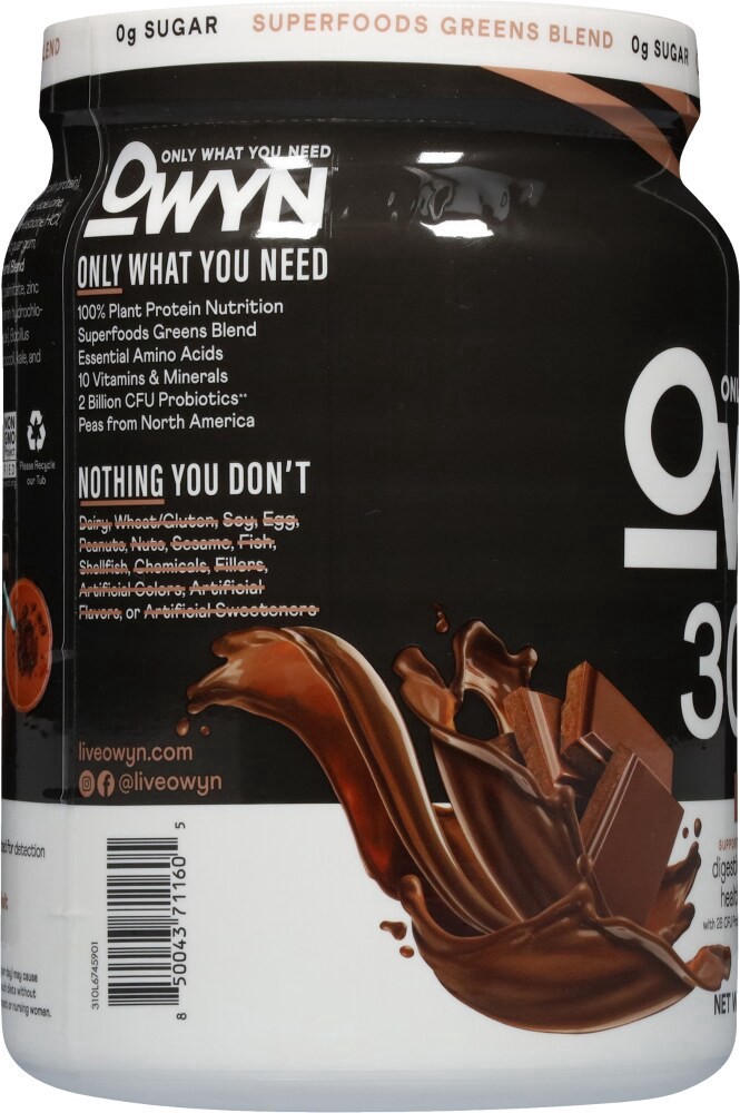 slide 4 of 4, OWYN Pro Elite High Plant Protein Powder - Zero Sugar- 1.32lb, 1.32 lb