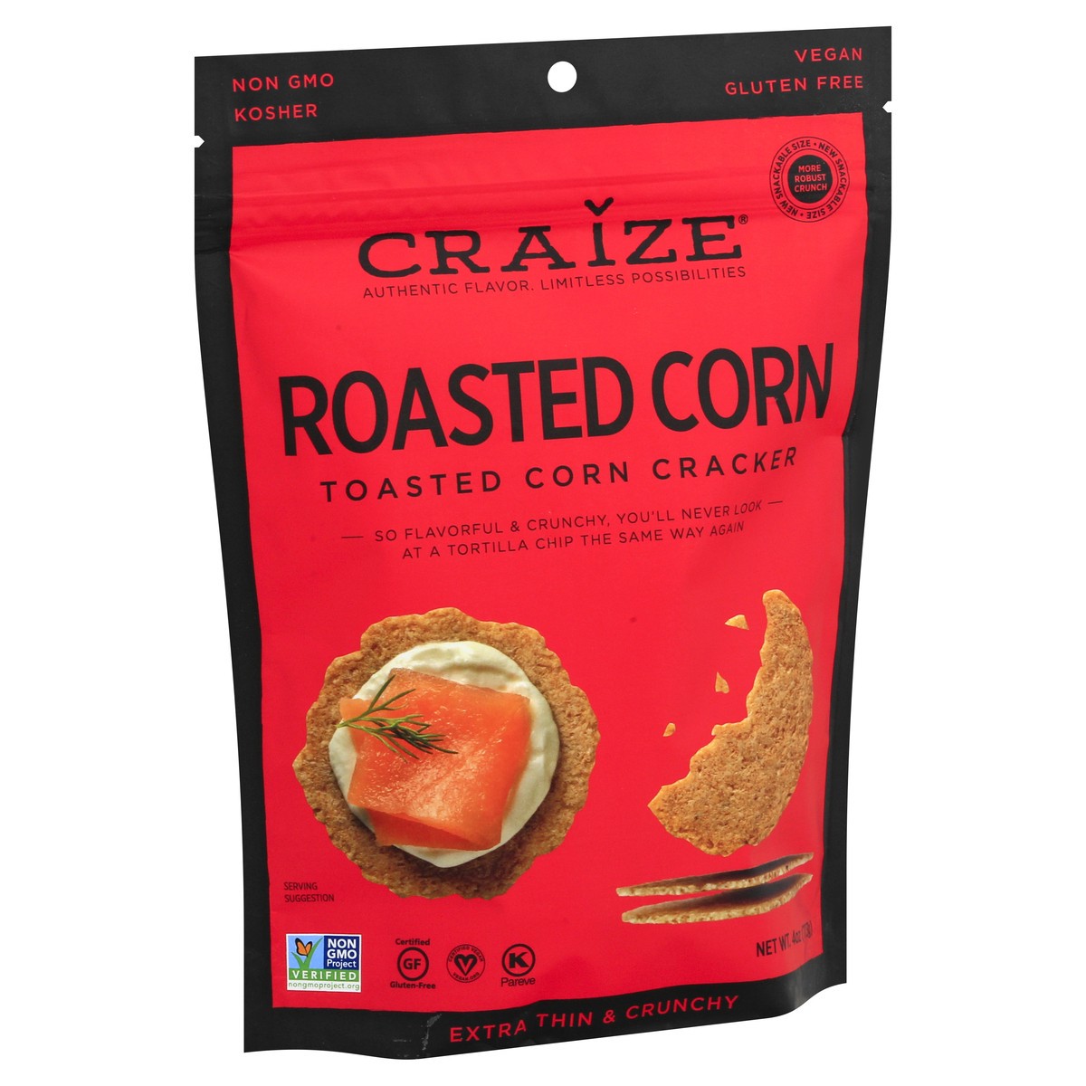 slide 2 of 12, Craize Roasted Corn Crisps, 4 oz