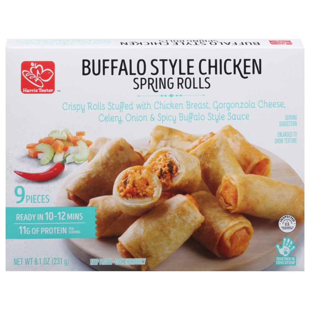 slide 2 of 2, Harris Teeter Buffalo Style Chicken Spring Rolls, 9 ct