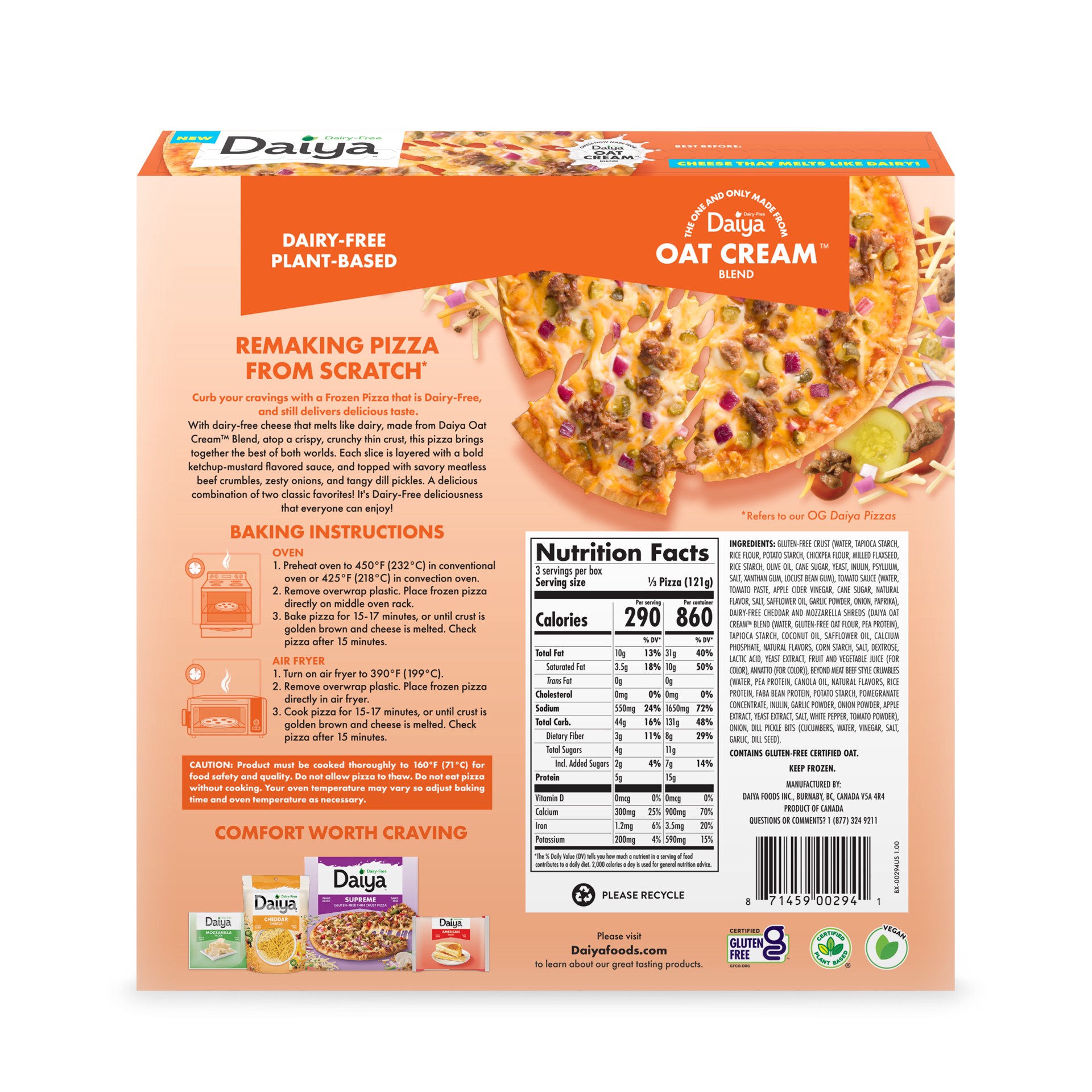 slide 5 of 6, Daiya Gluten-Free Thin Crust Meatless Cheeseburger Pizza 12.8 oz, 12.8 oz