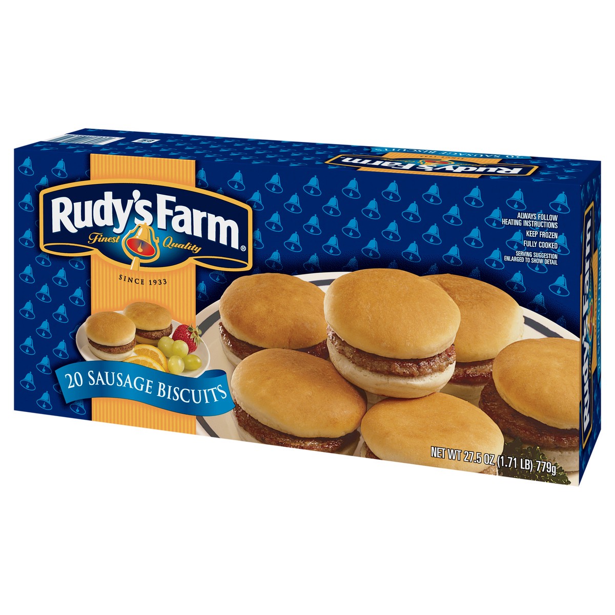 slide 4 of 11, RUDYS FARM Rudy's Farm Sausage Biscuits, 20 Count (Frozen), 779.61 g