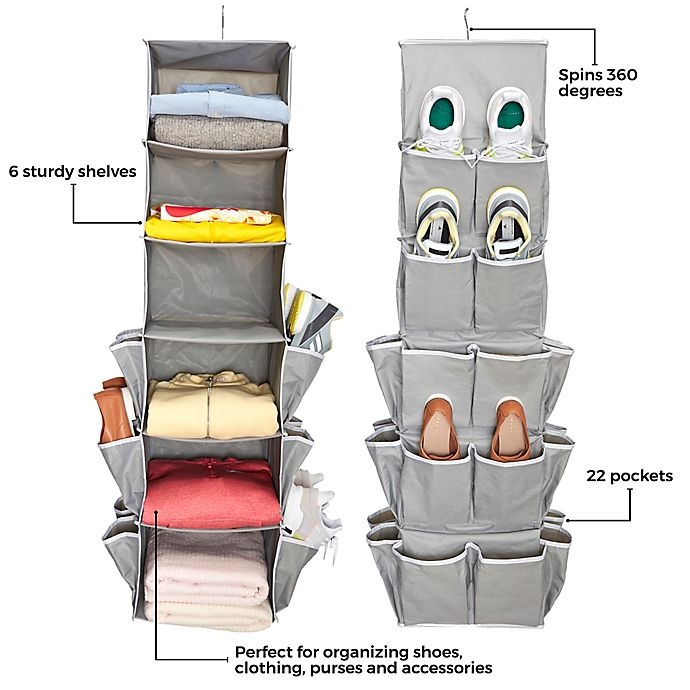 slide 3 of 3, Studio 3B Spinning Closet Organizer - Grey, 1 ct