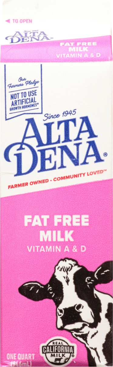 slide 10 of 12, Alta Dena Fat Free Milk 1 qt Carton, 1 qt
