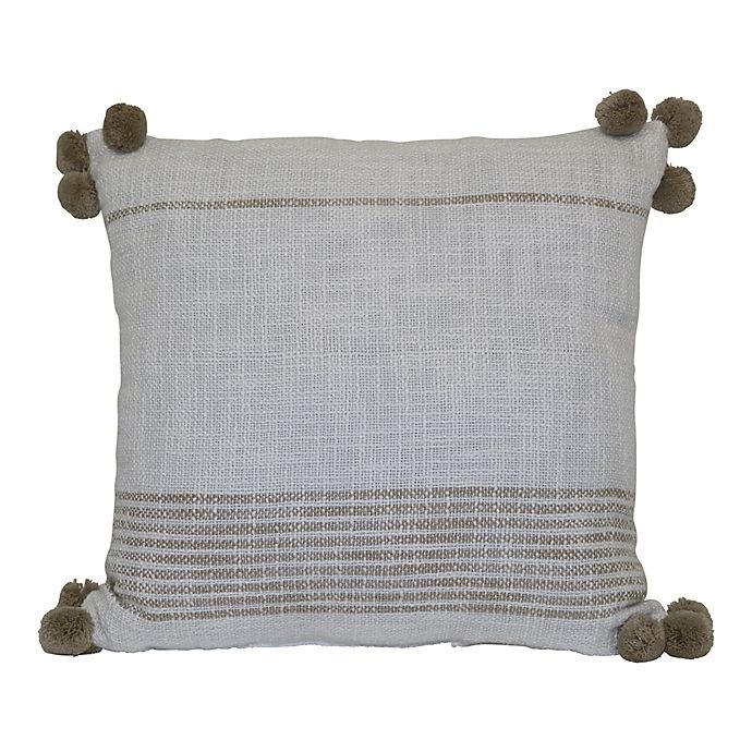 slide 1 of 2, Bee & Willow Home Bee & WillowWoven Stripe Square Indoor/Outdoor Throw Pillow - Coconut Milk, 1 ct