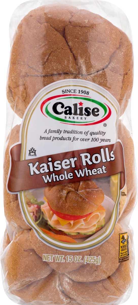 slide 2 of 10, Calise Bakery & Sons Rolls Kaiser Enriched 100% Whole Wheat Deli, 14 oz