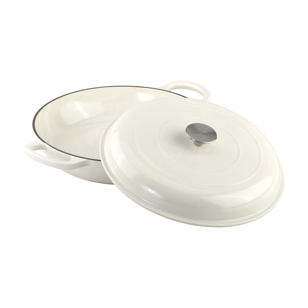 slide 2 of 5, Dot 3.4Qt Braiser Ivory, 1 ct