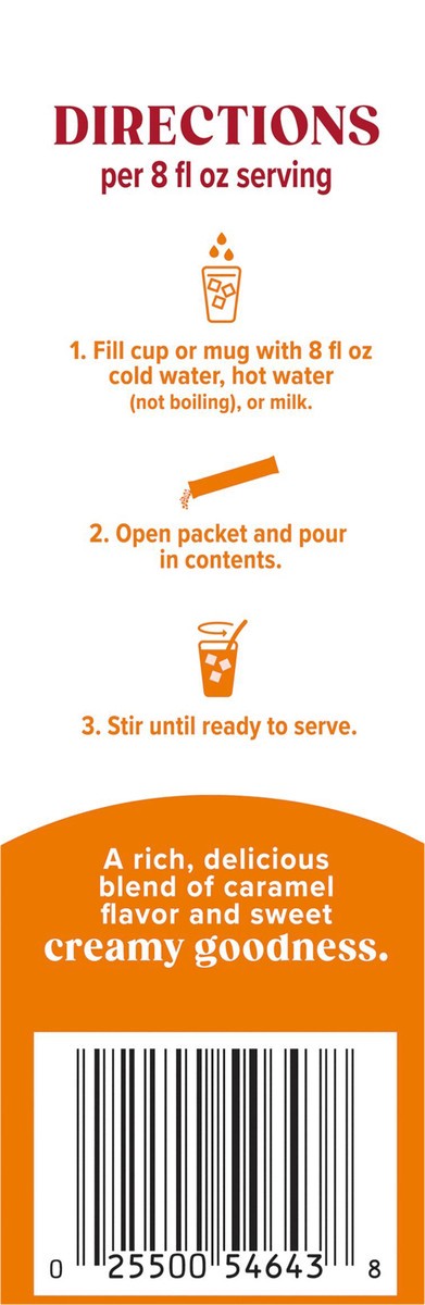 slide 6 of 11, Folgers Buttery Caramel Instant Latte Packets, Artificially Flavored Instant Coffee Beverage Mix, 4 Count, 4.2 oz