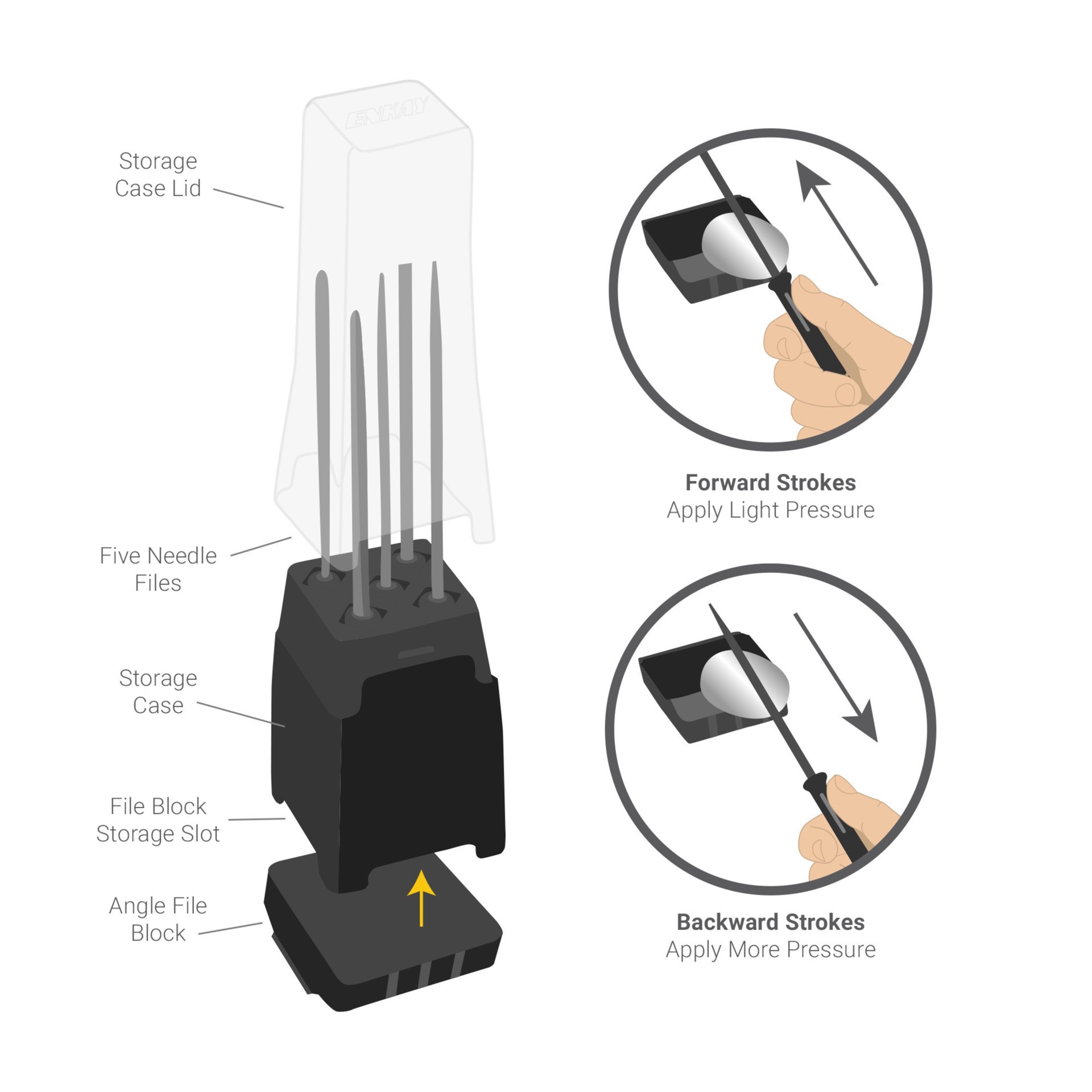 slide 2 of 10, Enkay 5-Piece Needle File Kit, 5 ct