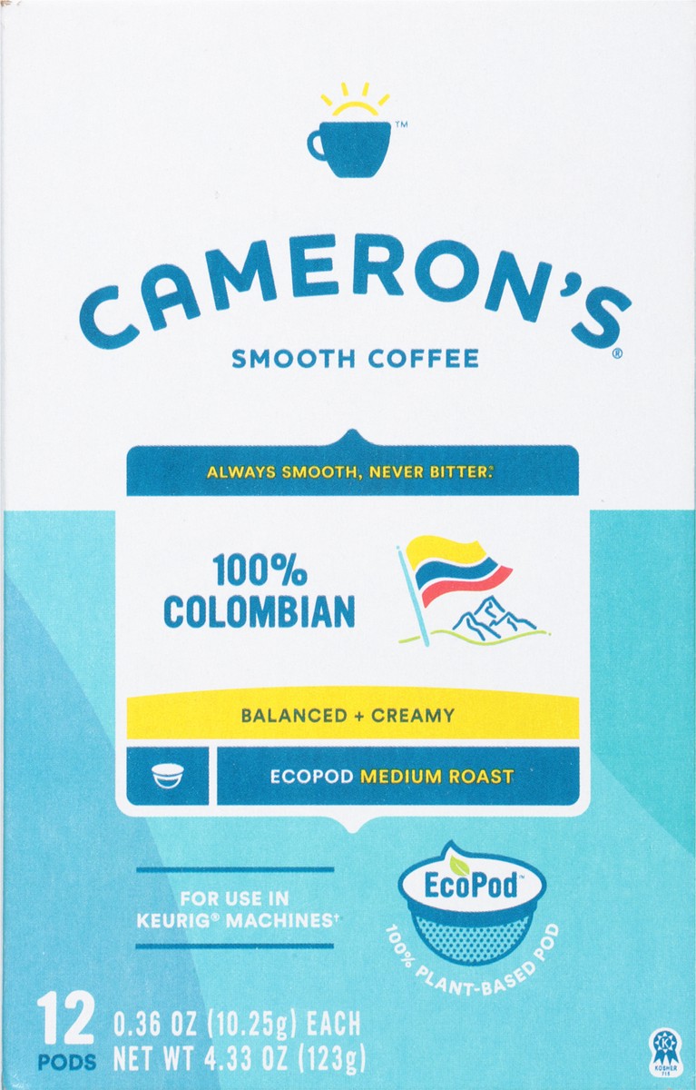 slide 8 of 9, Cameron's Medium Roast 100% Colombian Coffee 12 - 0.36 oz EcoPods, 12 ct