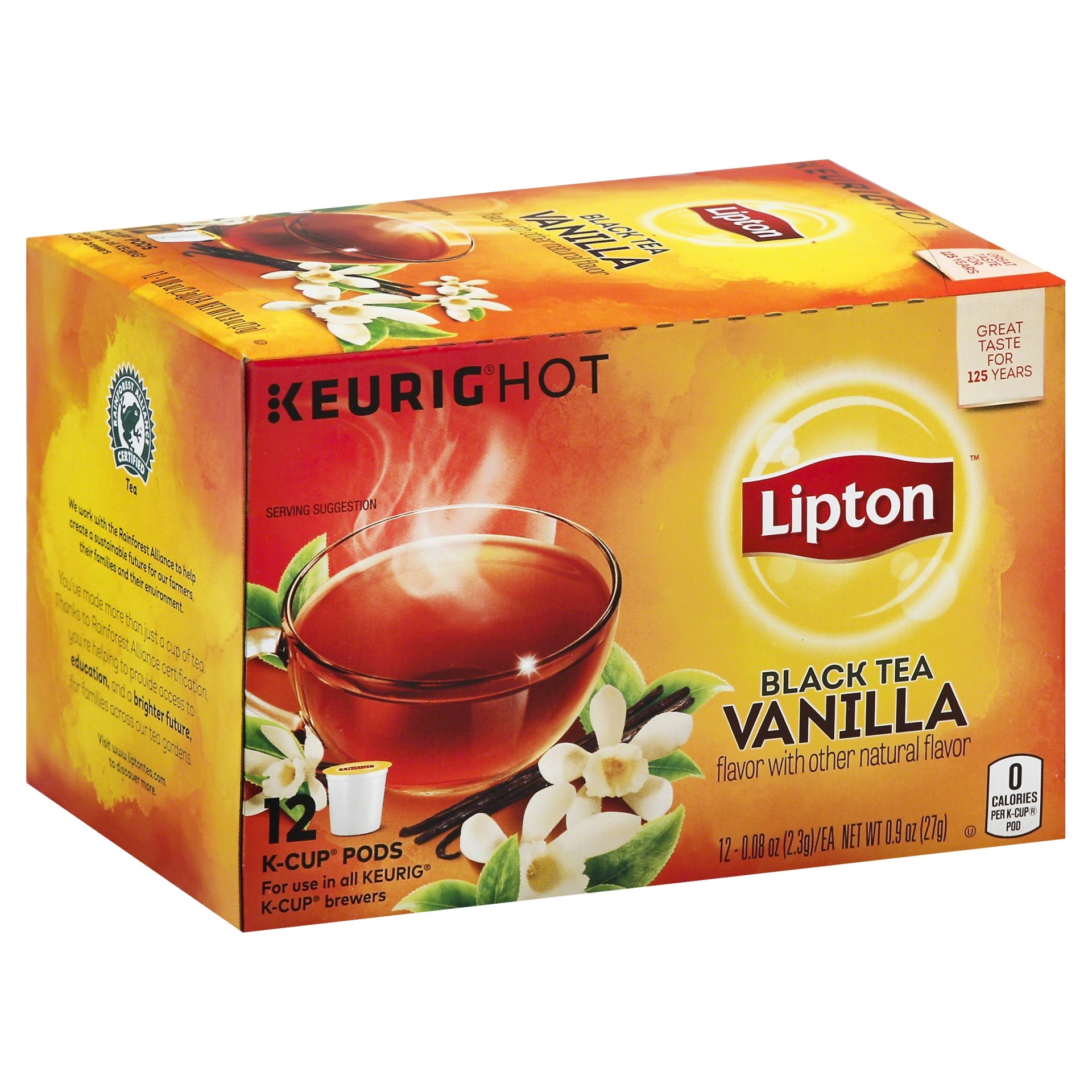 slide 1 of 1, Lipton Vanilla Black Tea K-Cup Pods - 12 ct; 0.08 oz, 12 ct; 0.08 oz