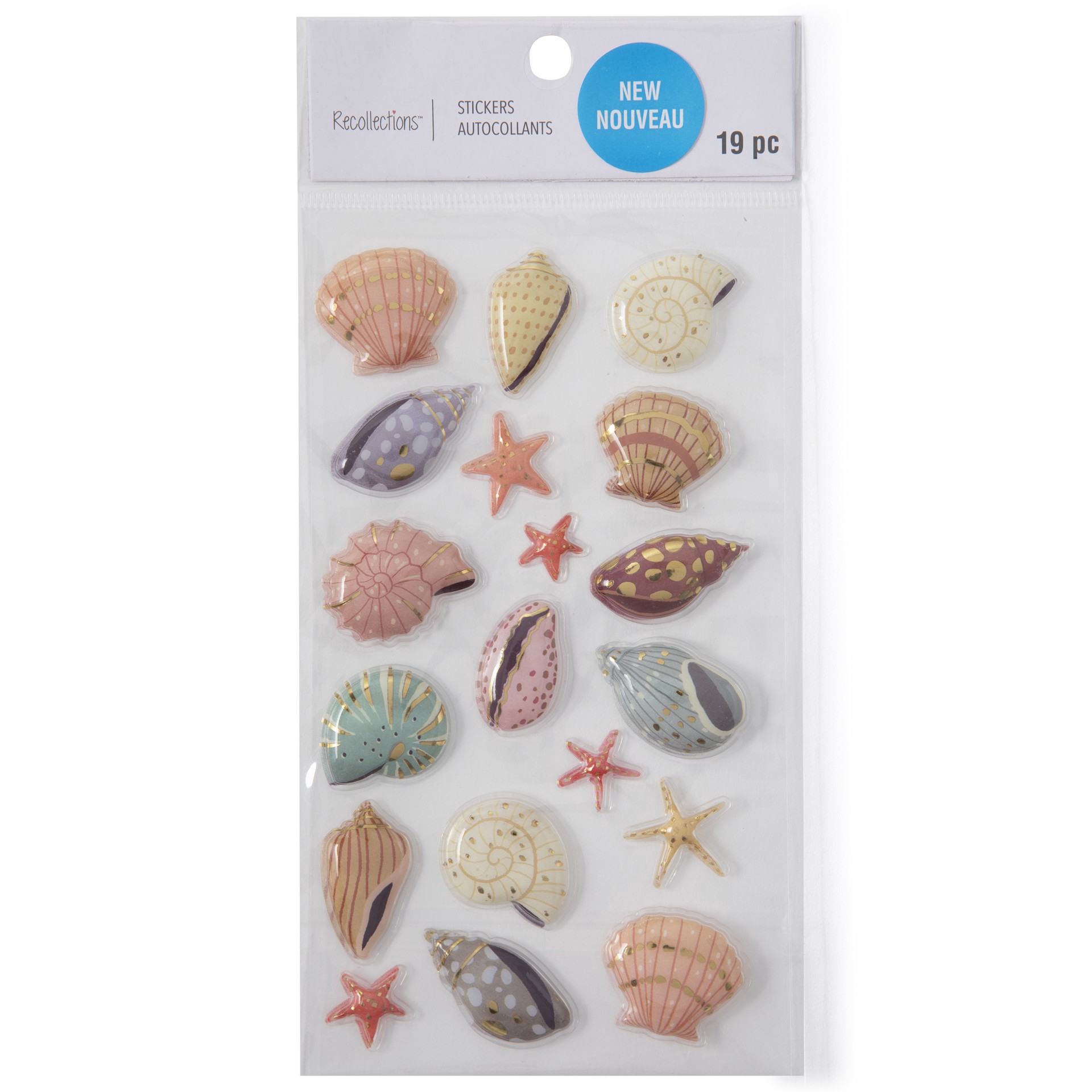 slide 2 of 3, Seashells Stickers By Recollections, 3.75 in x 6.75 in