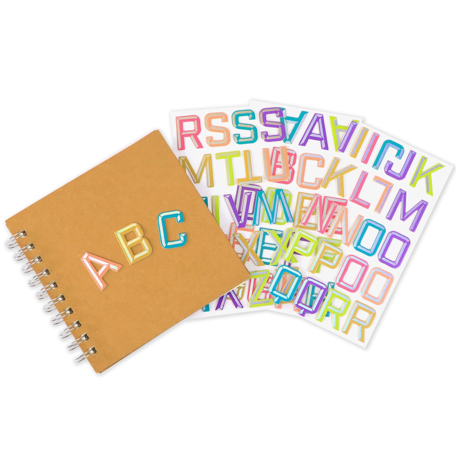 slide 4 of 5, Bright Chipboard Alphabet Stickers By Recollections, 1.18 in