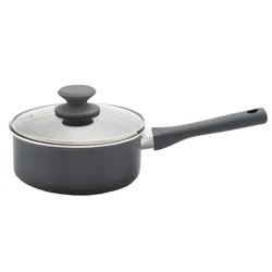 Our Goods Non-Stick Saucepan with Glass Lid - Pebble Gray