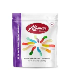 Albanese World's Best 12 Flavor Gummi Worms Mini 27 oz