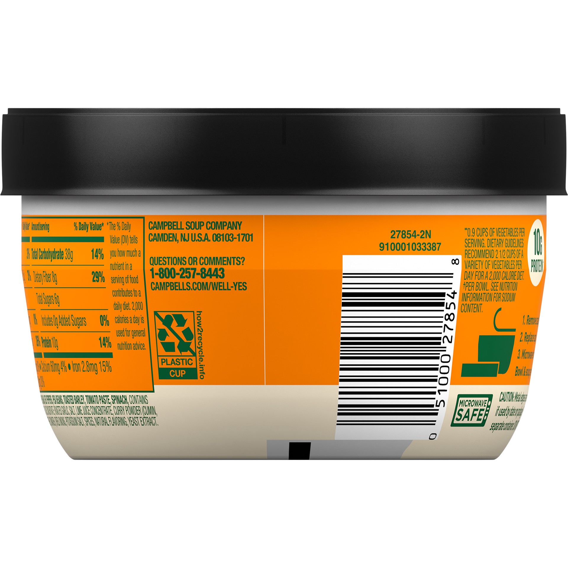 slide 3 of 5, Campbell's Well Yes! Spiced Chickpea with Spinach and Quinoa POWER Soup Microwaveable Bowl, 11.1 oz