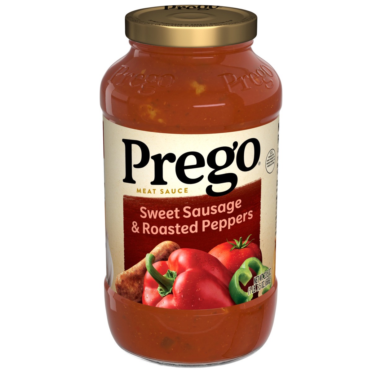 slide 1 of 5, Prego Sweet Sausage and Roasted Peppers Pasta Sauce, 23.5 oz Jar, 23.5 oz