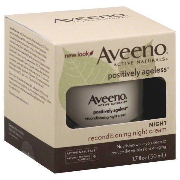 slide 1 of 1, Aveeno Active Naturals Positively Ageless Reconditioning Night Cream, 1.7 oz