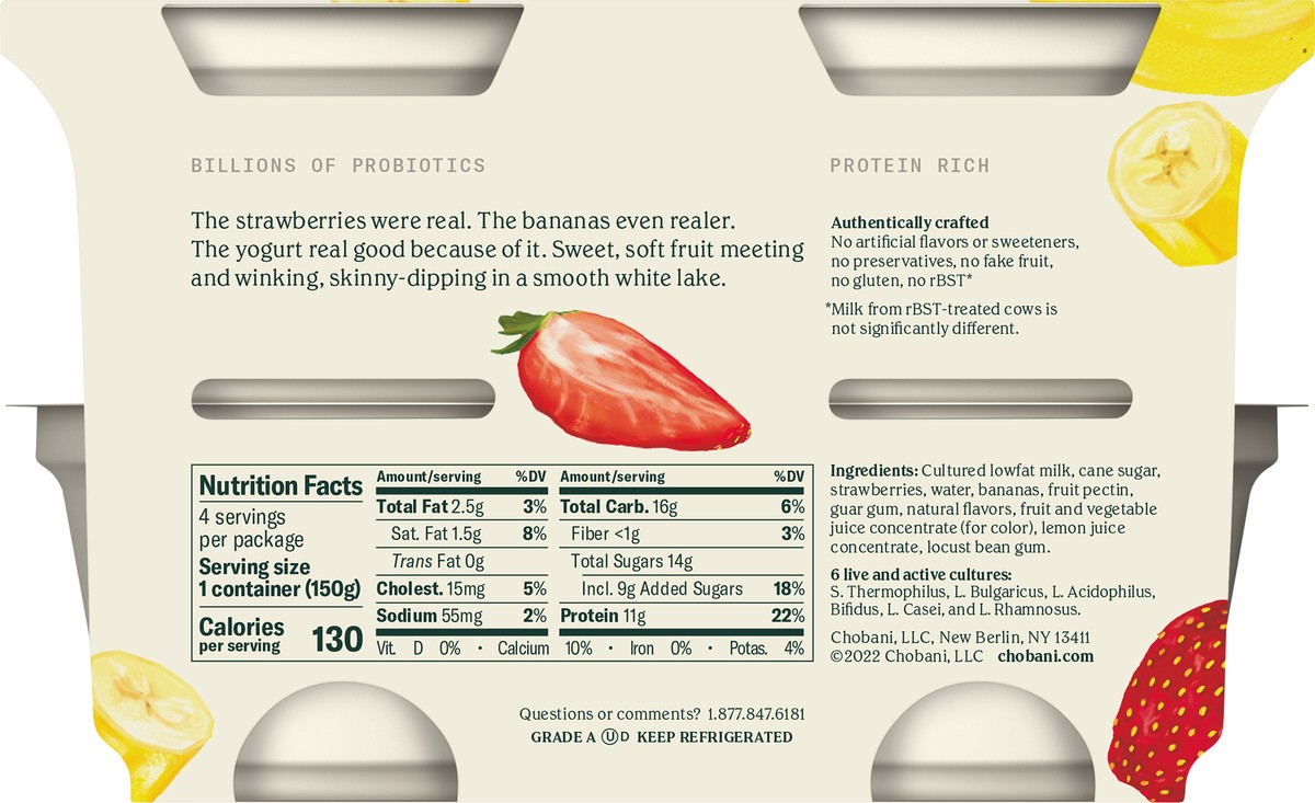 slide 7 of 9, Chobani Yogurt, 4 ct