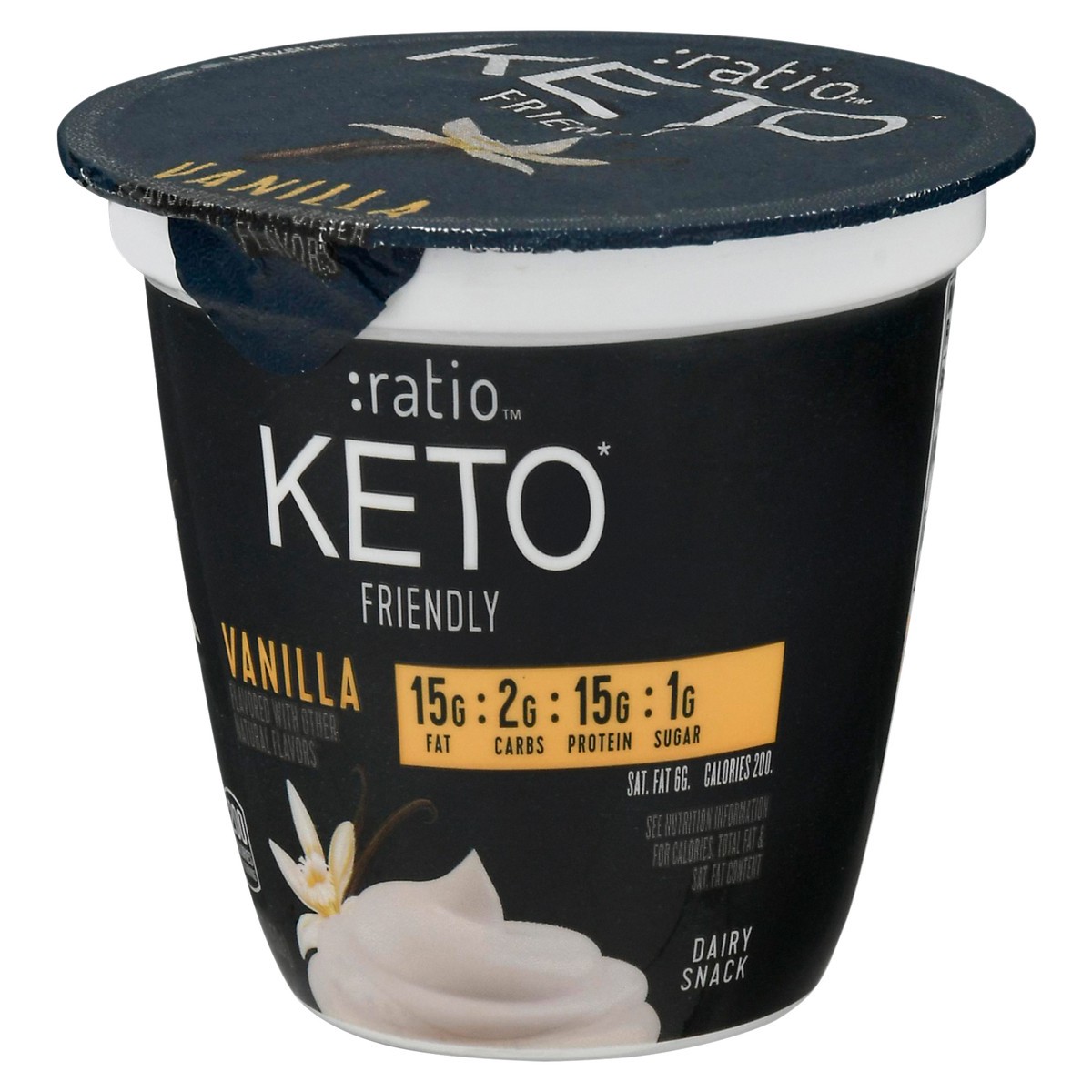 slide 5 of 11, :ratio Trio Yogurt Cultured Dairy Snack, Vanilla, 1g Sugar, Keto Yogurt Alternative, 5.3 oz, 5.3 oz