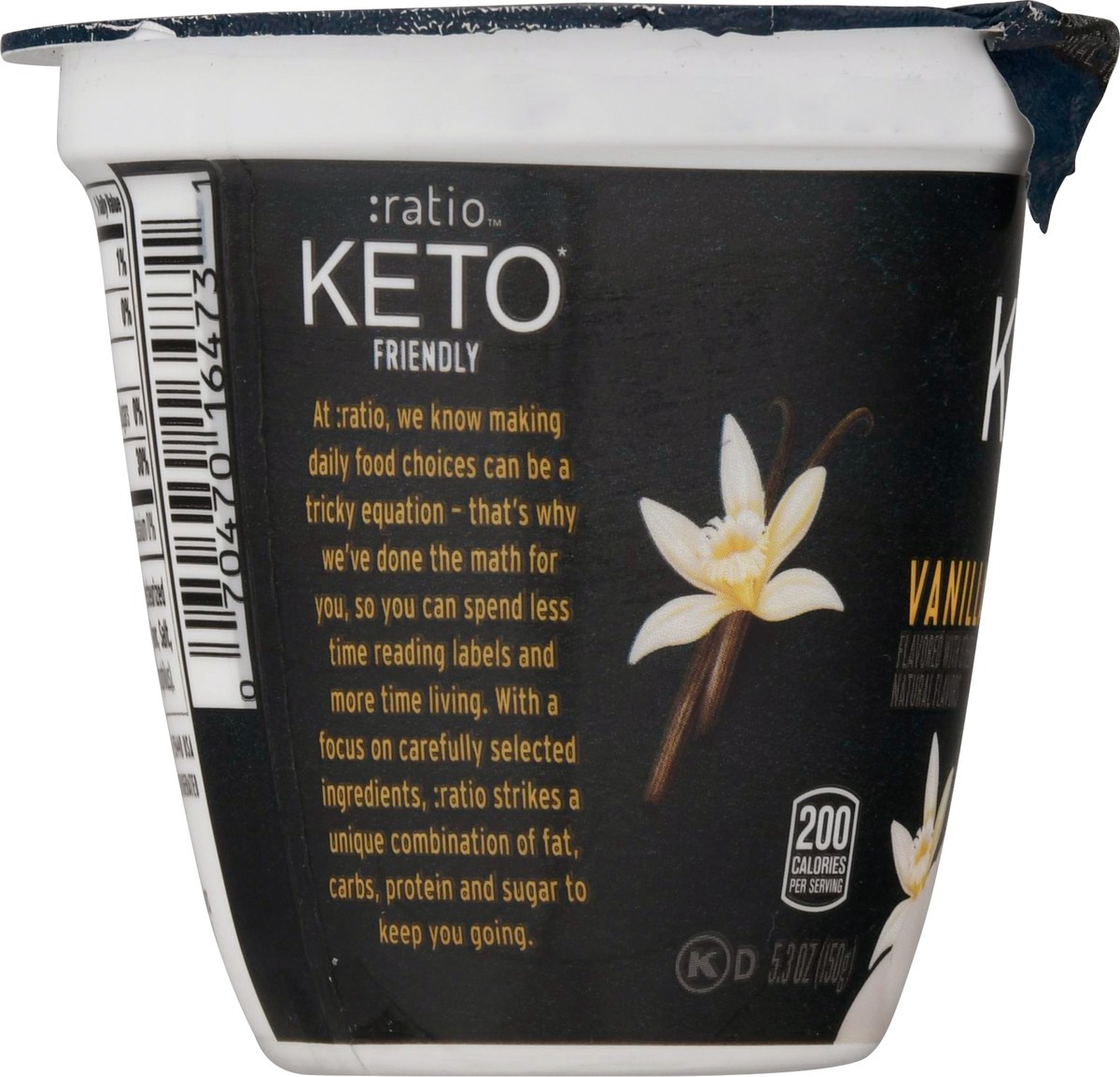 slide 2 of 11, :ratio Trio Yogurt Cultured Dairy Snack, Vanilla, 1g Sugar, Keto Yogurt Alternative, 5.3 oz, 5.3 oz