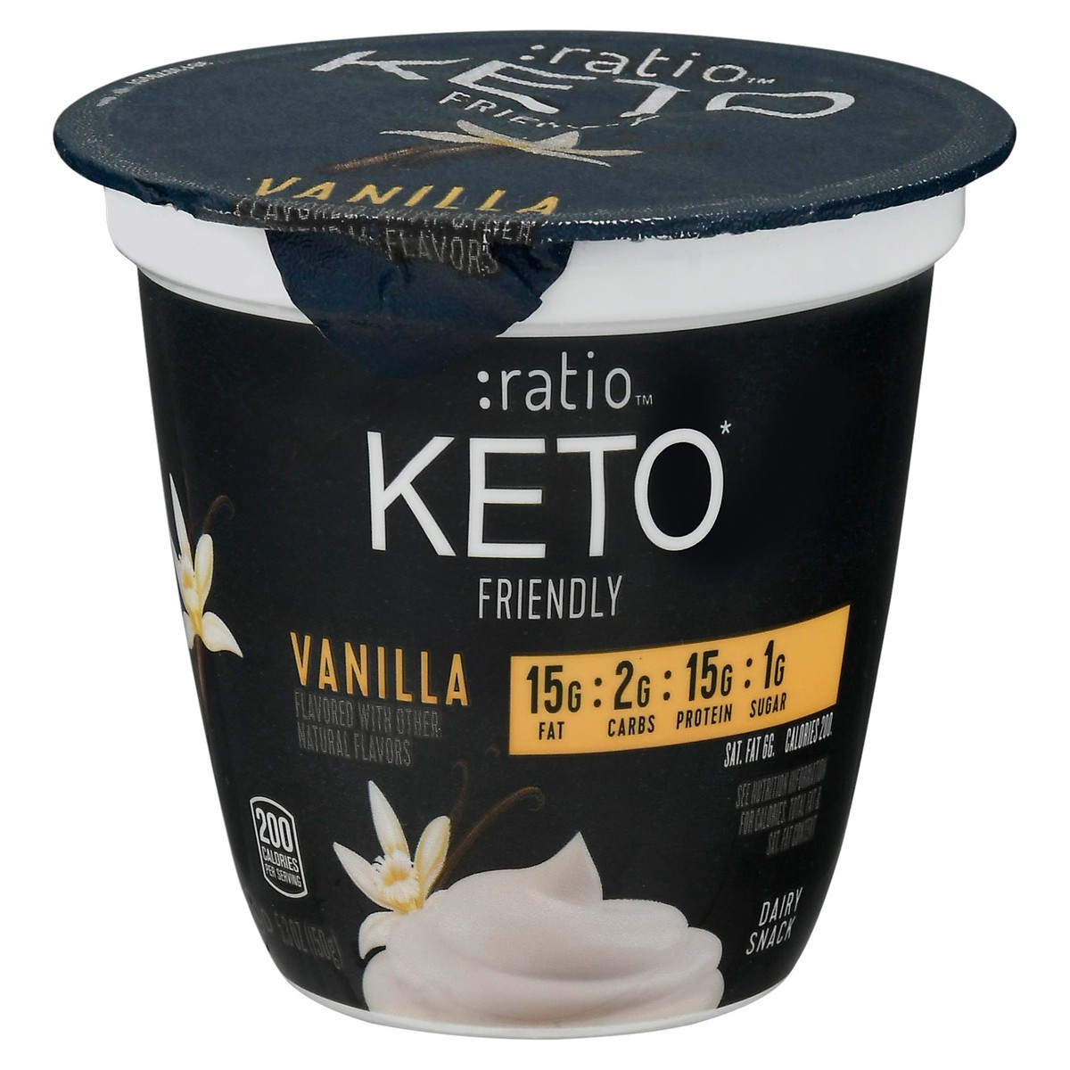 slide 4 of 11, :ratio Trio Yogurt Cultured Dairy Snack, Vanilla, 1g Sugar, Keto Yogurt Alternative, 5.3 oz, 5.3 oz