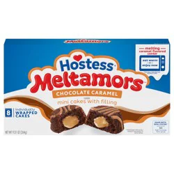 Hostess Meltamors Mini Lava Cakes, Chocolate Caramel Flavored, 9.31 Oz. Box (8 Ct.)