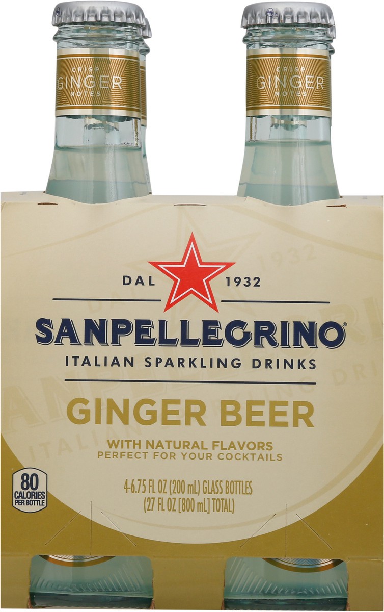 slide 7 of 9, San Pellegrino Italian Sparkling Drink Ginger Beer, 4 Pack of 6.75 Fl Oz Glass Bottles, 27 oz