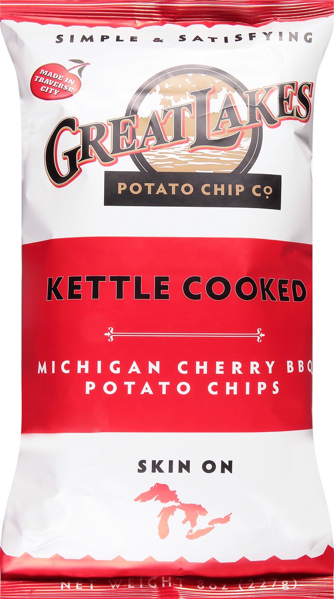 slide 2 of 9, Great Lakes Potato Chip Kettle Cooked Michigan Cherry Bbq Potato Chips 8 oz Bag, 8 oz