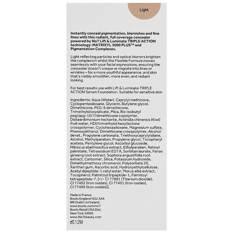 slide 2 of 5, No7 Lift & Luminate Triple Action Serum Concealer, 0.08 fl oz