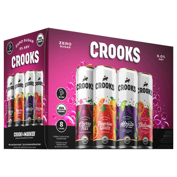 slide 1 of 1, Crooks Bubbles Cocktail Variety Pack 11.5oz 8-Pack, 8 ct; 12 oz