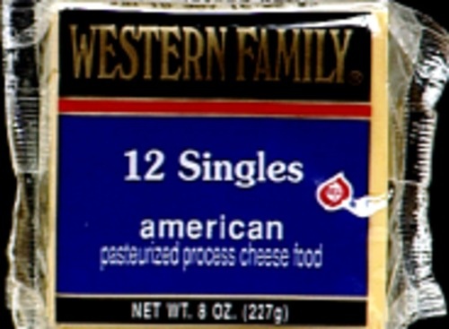 slide 1 of 1, Western Family Sliced Am Process Cheese Food, 8 oz